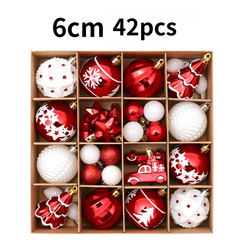 Рождественские шары красные и золотые 42 шт