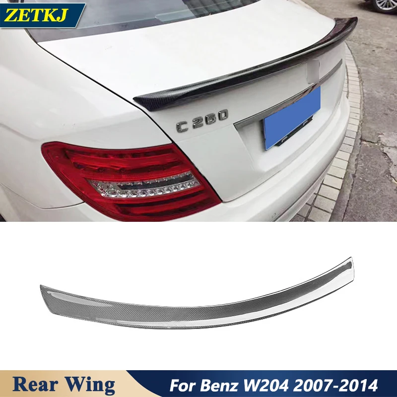 

V-образный задний спойлер из углеродного волокна для багажника, модификация крыла для Benz класса C W204 C180 C200 C300 Coupe Sedan 2007-2014