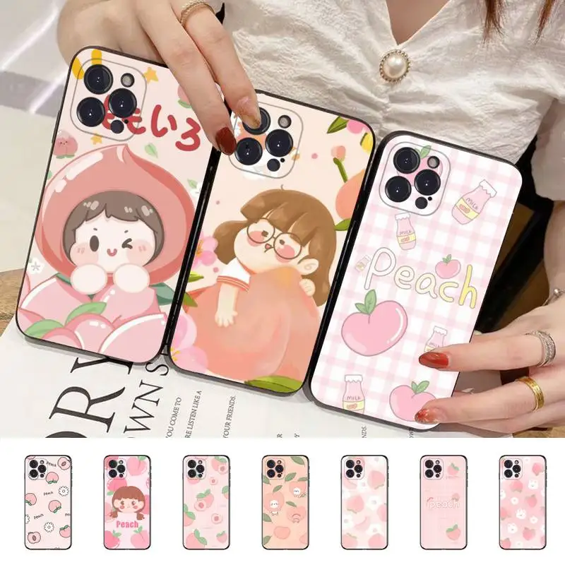 

Fruit Peach illustration Phone Case for iPhone 11 12 13 mini pro XS MAX 8 7 6 6S Plus X 5S SE 2020 XR case