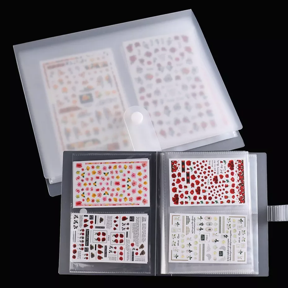 

Slots Nail Stickers Organizer Decals Étagères Storage Book Photo Album Card Holder Shelf Nails Art Accessories Tool BE2010