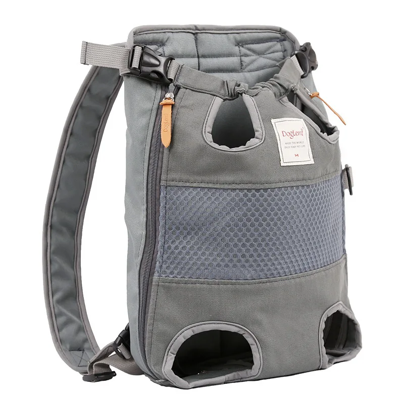 Outdoor pet backpack striped color matching puppy chest dog backpack travel breathable mesh cat bag dog bag