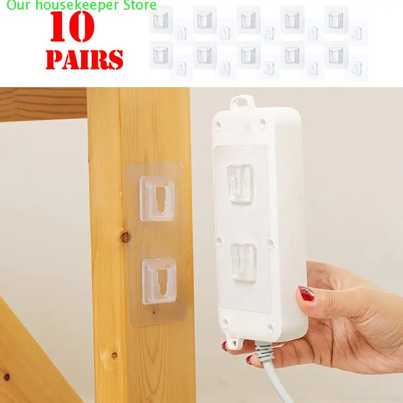 

10pcs Double-Sided Adhesive Wall Hooks Hanger Strong Transparent Hooks Suction Cup Sucker Wall Storage Holder For Kitchen Bathro