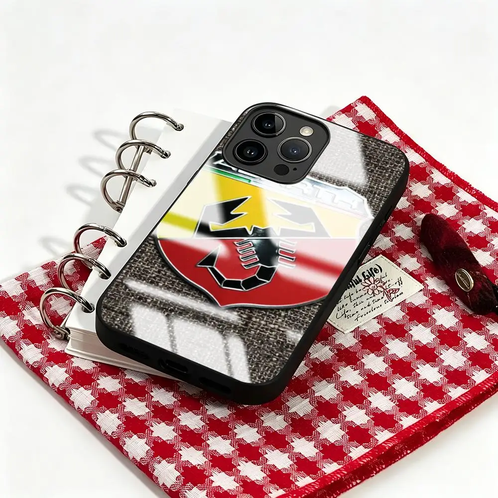 Фото Чехол для телефона FIAT A-ABARTHes Italy для iPhone 17 16 15 14 13 12 11 X XR XS 8 Plus Mini Pro Max, стеклянный магнитный чехол №2
