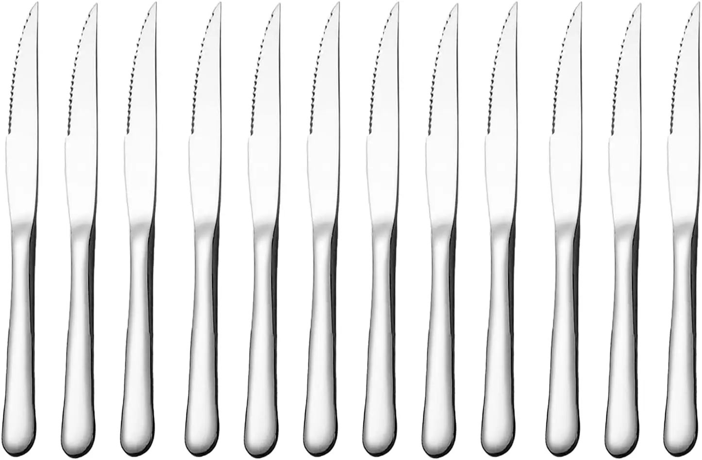 

Couteaux Steak , Couteaux de table , Couteau viande Cuisine , Couteaux a steak acier inoxydable avec Lame Dentelée (Lot 12)