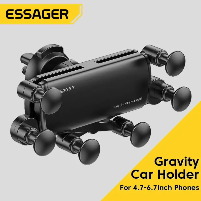 

Essager Six Point Gravity Car Phone Holder Air Vent Clip GPS Mount Stand For iPhone 13 12 Pro Samsung Xiaomi Smartphone Holder