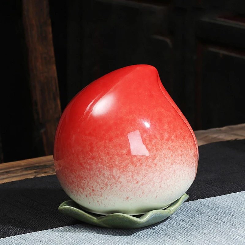 

150/600ml Urn for Pet Ashes Peach Shape Memorial Cremation Urns-Handcrafted Decorative Urns for Funeral Cat urn Dog urn