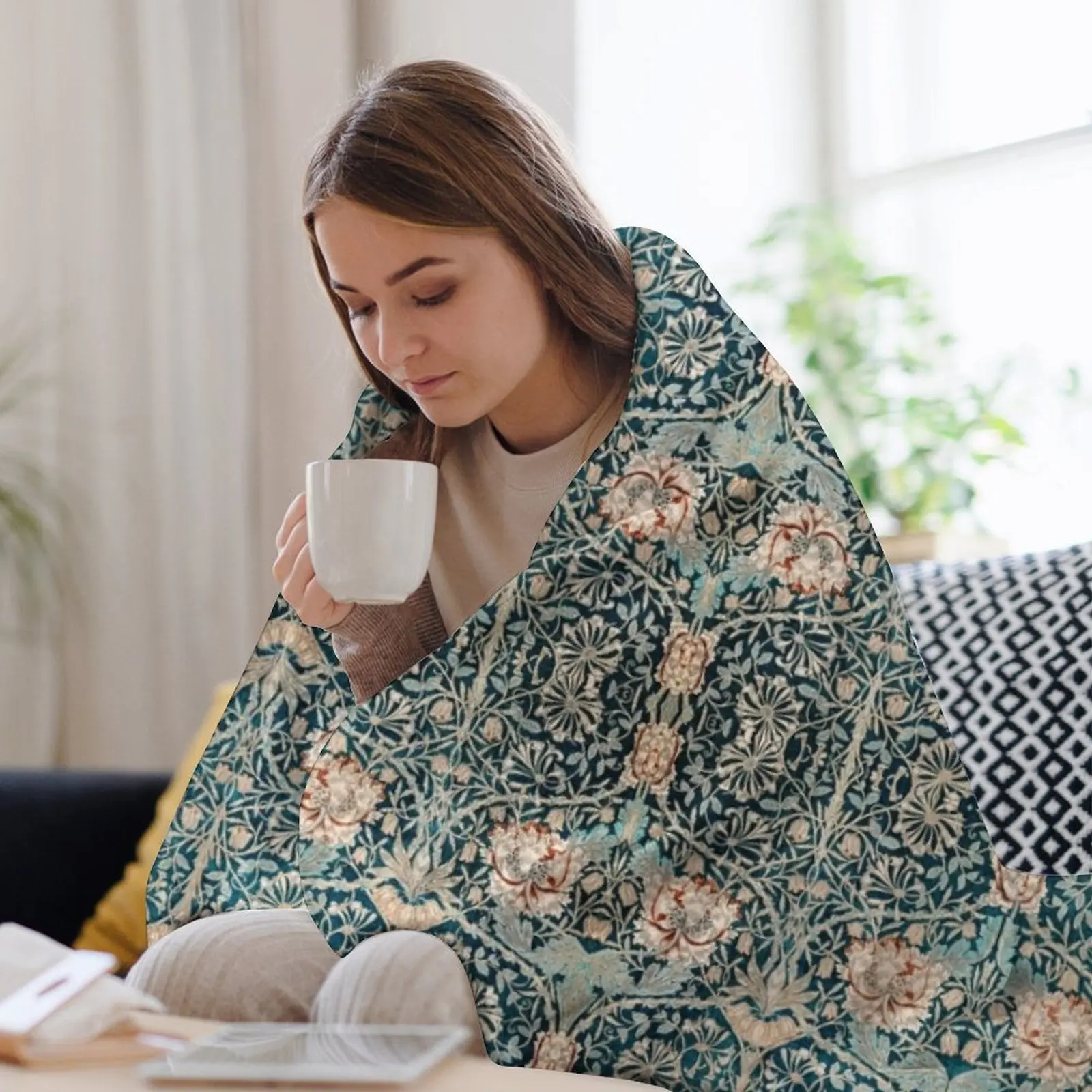 Узор жимолости (1876) Уильям Моррис. Оригинал из музея МЕТ. Одеяло аниме одеяла для