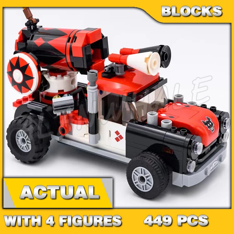 

449pcs Super Fighter Quinn Cannonball Attack Truck Batgirl Gentleman Ghost 10880 Building Blocks Toy Compatible With Model