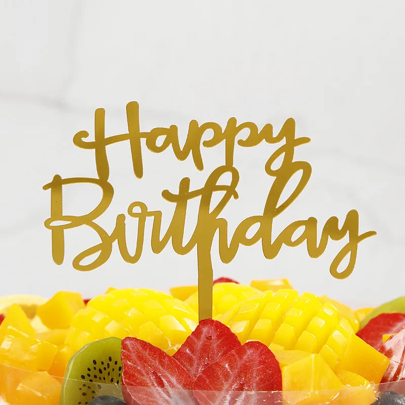 10 шт. зеркальные золотые акриловые топперы для торта |