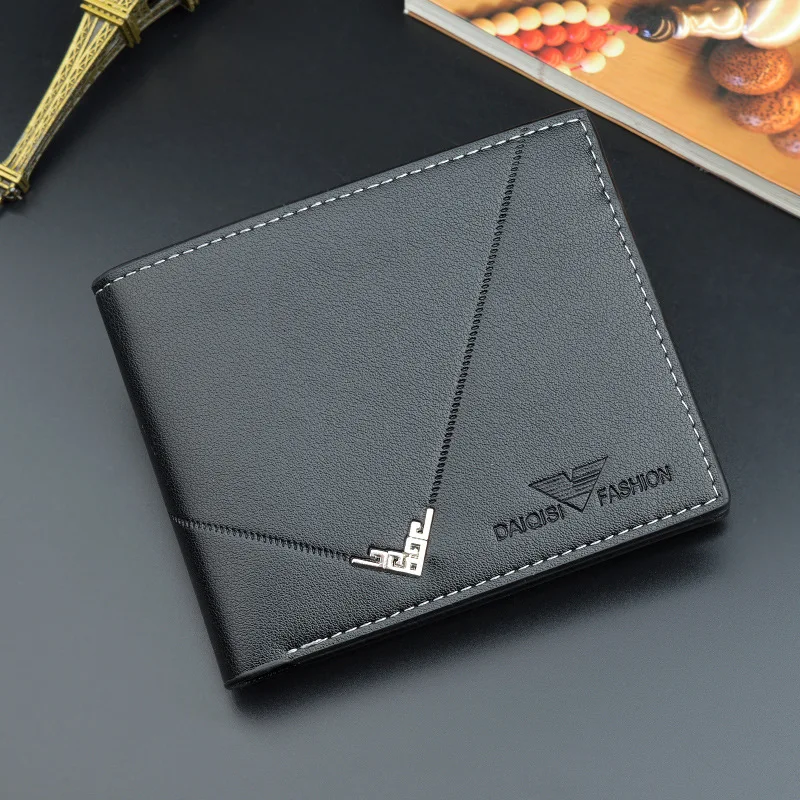 New Hot Men PU Leather Wallets Men Short Design Causal Purses Male Folding Wallet Coin Card Holders High Quality Slim Money Bag