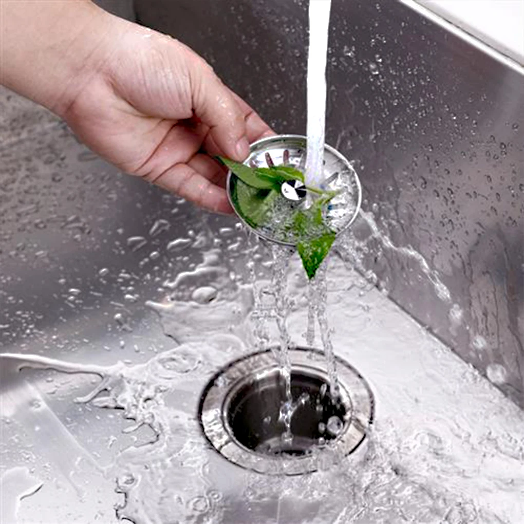 

Stainless Steel Strainer Rubber Sealed Drainer Sink Drain Filter Tool