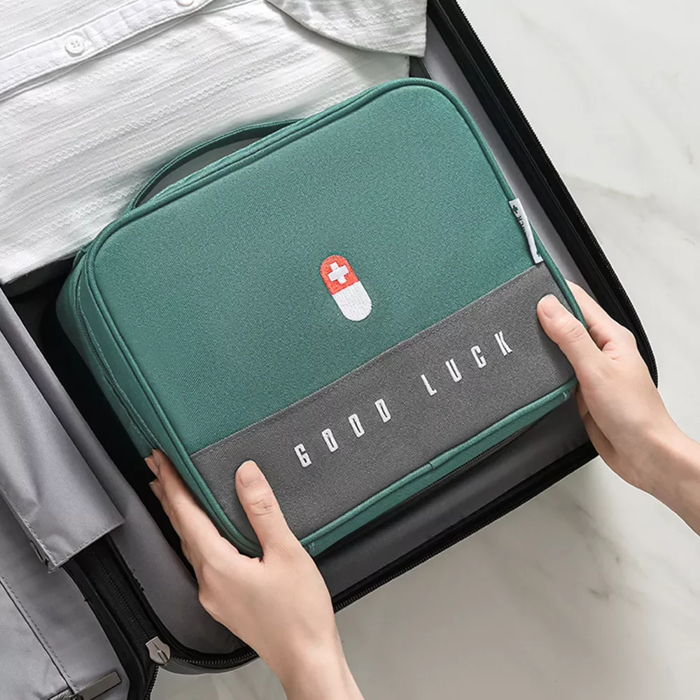 

Layered Medicine Box Large-Capacity Home Portable Waterproof Fabric Medicine Cabinet Storage Box First Aid Kit