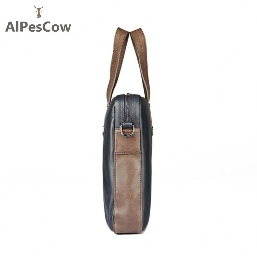 Design Genuine Leather Tote Briefcase For Men Formal 100% Alps Cowhide Laptop Bag Messenger Bags Office Handbag Male Classic