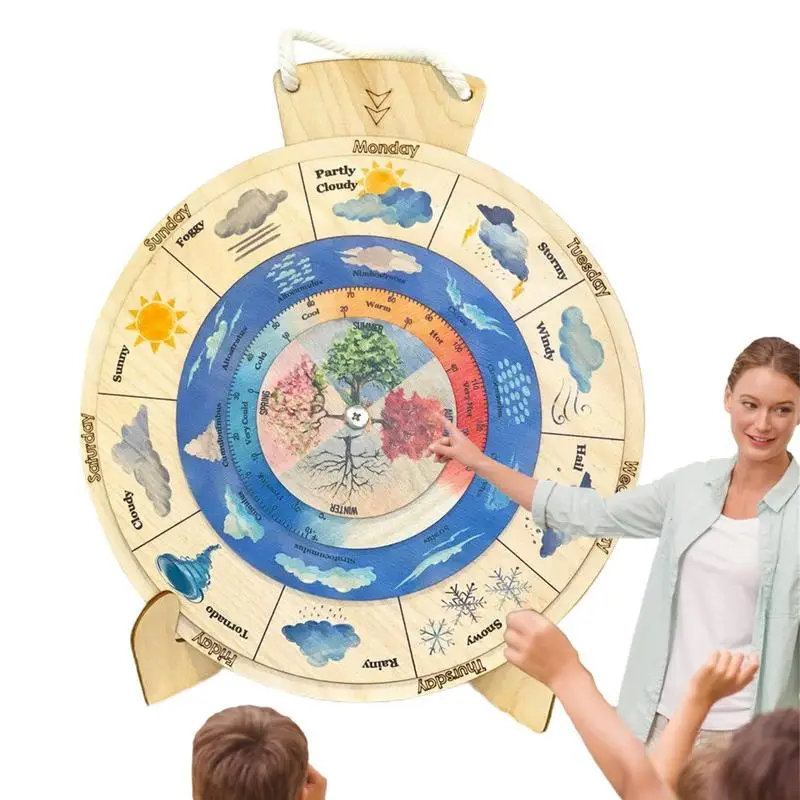 

Weather Sensory Study Board Toy Preschool Montessori Educational Toy Weather Learning Plaything Kids Puzzle Toy Wooden Fine