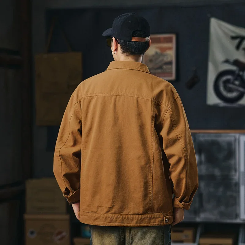 Винтажная джинсовая куртка в американском стиле для мужчин свободная посадка