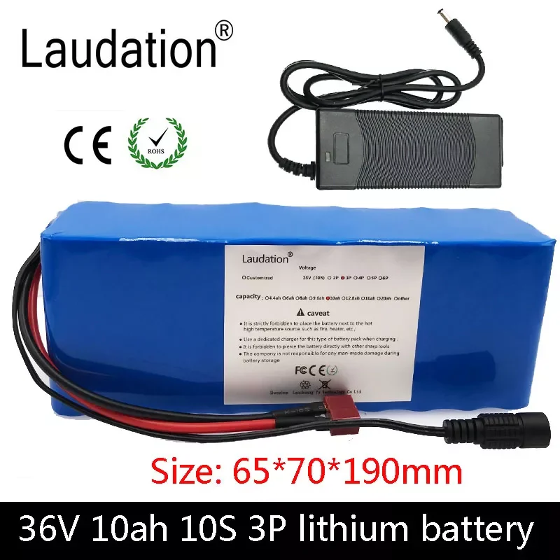 

Laudation 10S 3P 36V 10ah 500W High Power And Capacity 42V 9.6AH Li-Ion Battery Motorcycle Electric Car Bicycle Scooter With BMS
