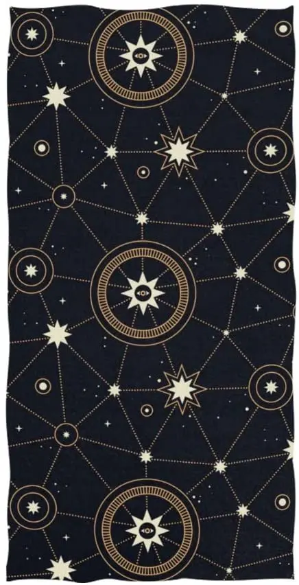

Face Towel Galaxy Space with Constellation Stars Hand Towel Yoga Gym Cotton Face Spa Towels Absorbent Multipurpose for Bathroom