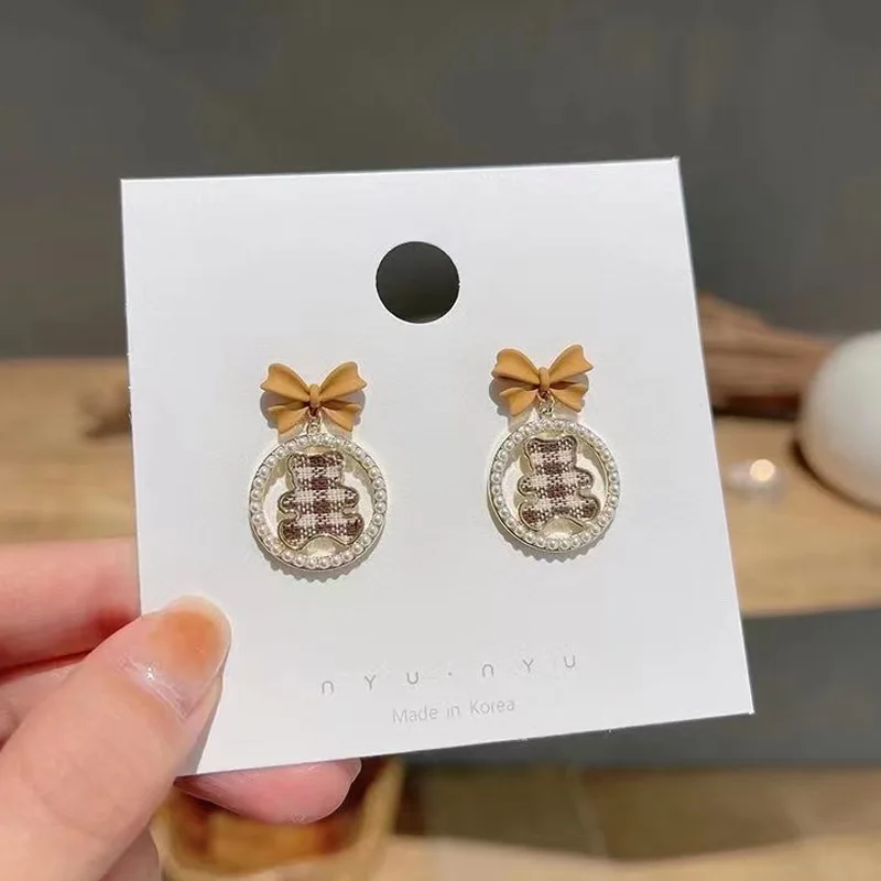 

Cute Anime Women Stud Earrings Dangle Wholesale Mouse Bear Pendant Tassels Jewelry 2022 New Valentines Gift