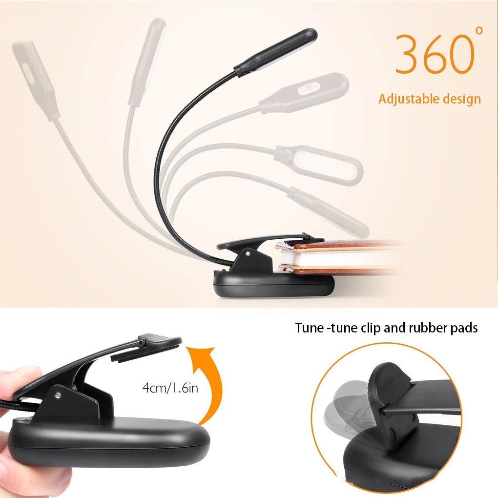 

Clip LED Light Portable Wireless 3 Gear 360 Degree Adjustable Table Lamp