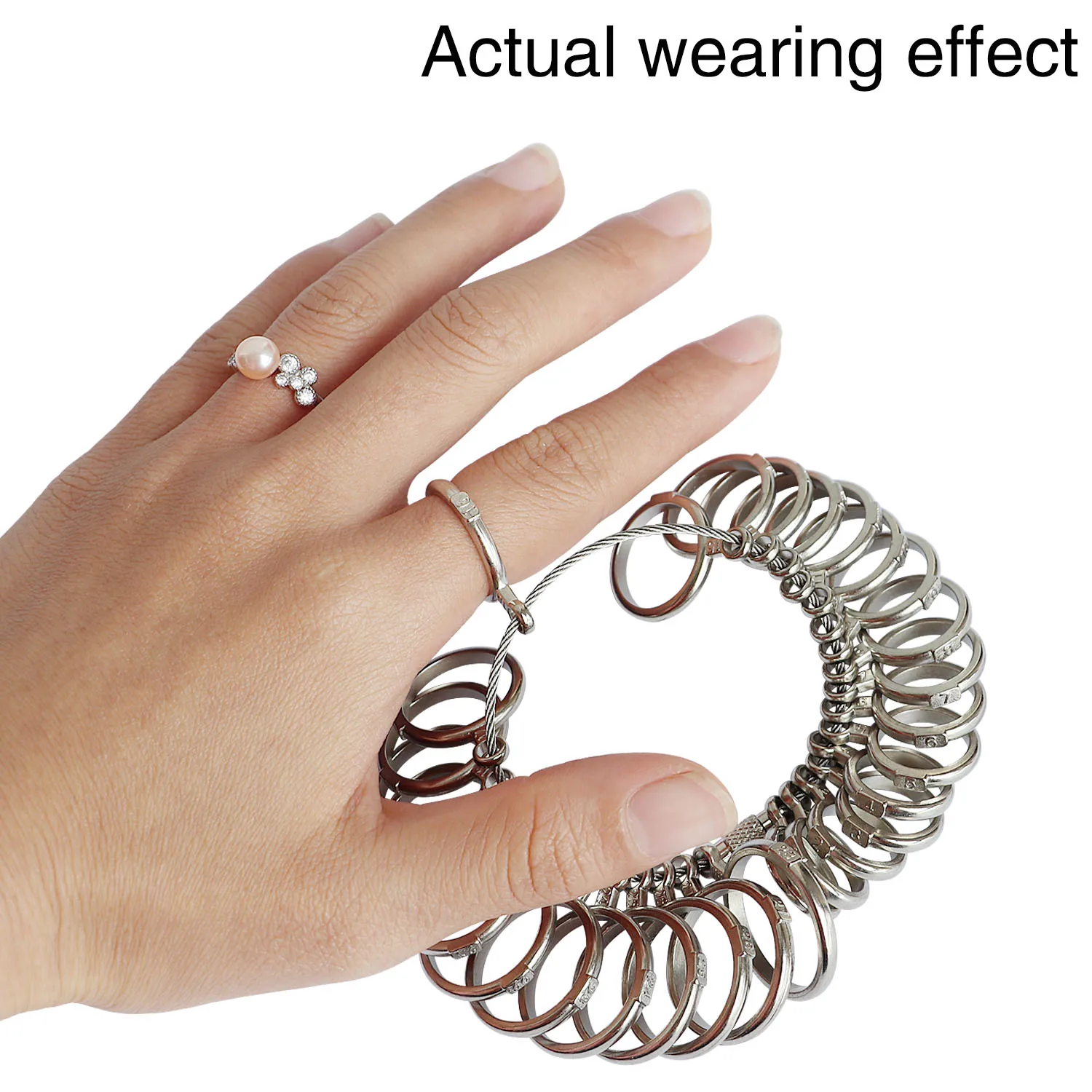 

HK/US/JP/KOR/UK/EUR Ring Sizer Measuring Tool Four-Way Measure Alloy Finger Ring Sizing Finger Size Gauge Kit Jewelry Tools