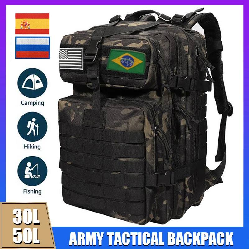 

Военная походная сумка 30 л 50 л, тактический рюкзак, мужской армейский рюкзак 3P, уличная вместительная водонепроницаемая сумка для кемпинга и охоты