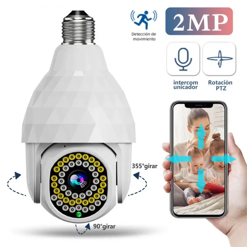 

Wireless IP Camera Wifi 360 CCTV Camera Mini Pet Video Surveillance Camera With Wifi Baby Monitor E27 Bulb 1080P Smart Home Cam