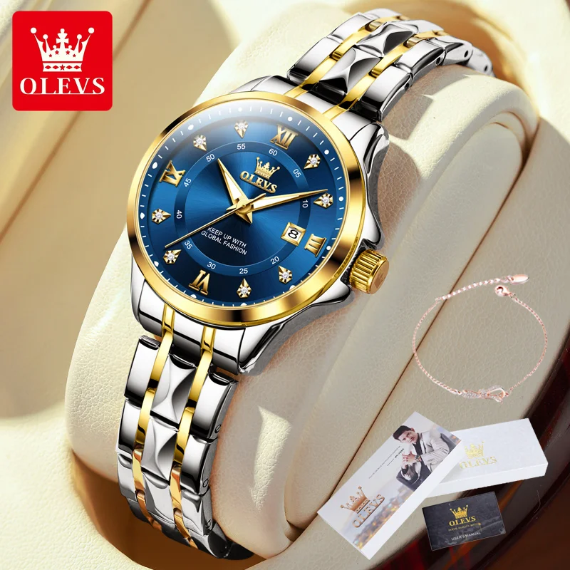 Женские часы OLEVS 2906 элегантные кварцевые с бриллиантами роскошный модный бренд