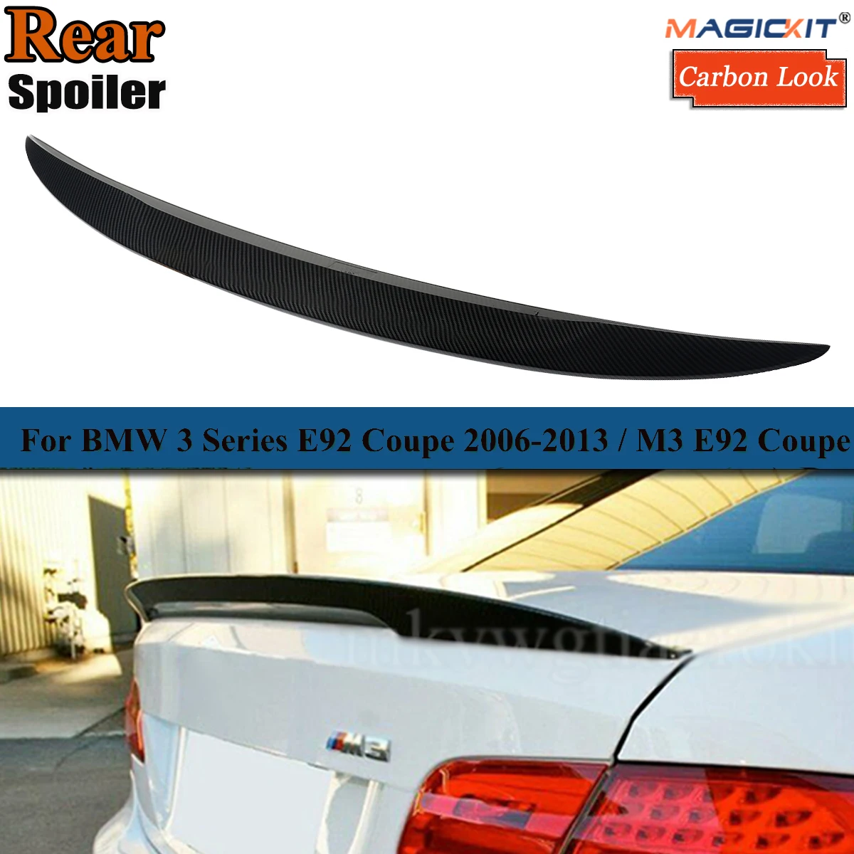 

Carbon Fiber Look Rear Trunk Spoiler Lip For BMW 3 Series E92 Coupe 2007-2013 M PERFORMANCE Style Boot Wing