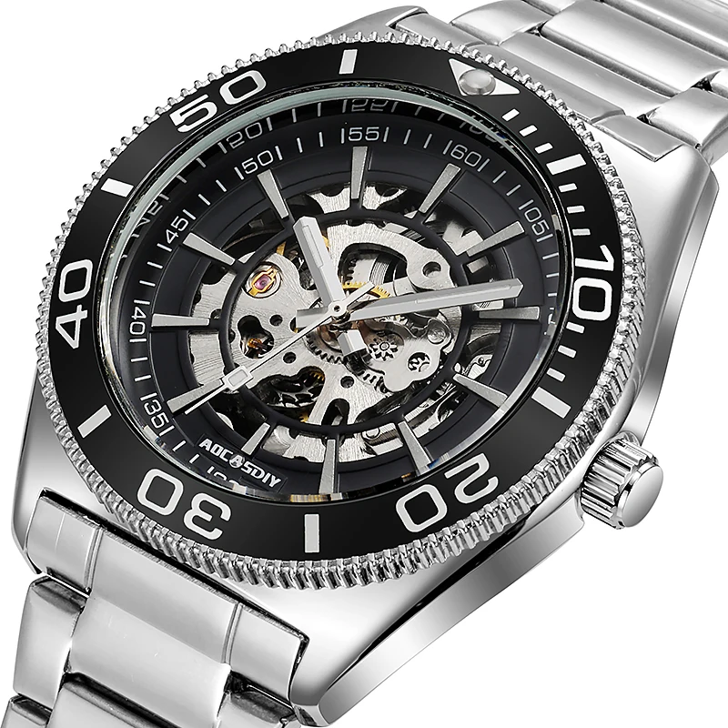 

Luxury Brand Aocasdiy Fashion Business Stainless Steel Band Clock Automatic Mechanical Men's Watch Band Box Best Gift for Men