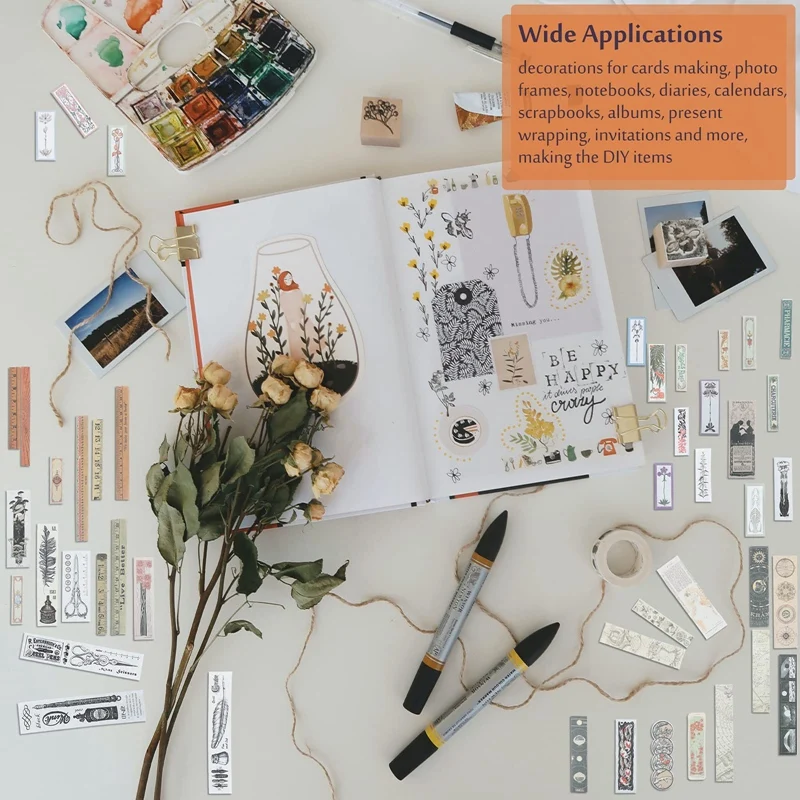 240 шт. винтажные наклейки в виде растений |