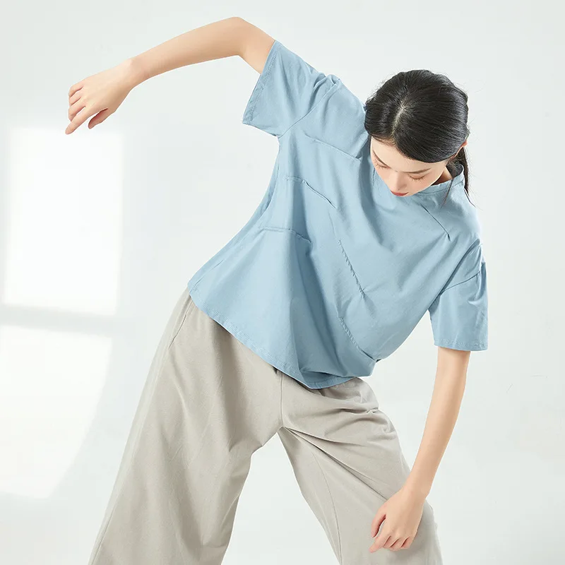 Футболка женская Свободная с длинным рукавом и рюшами для танца живота