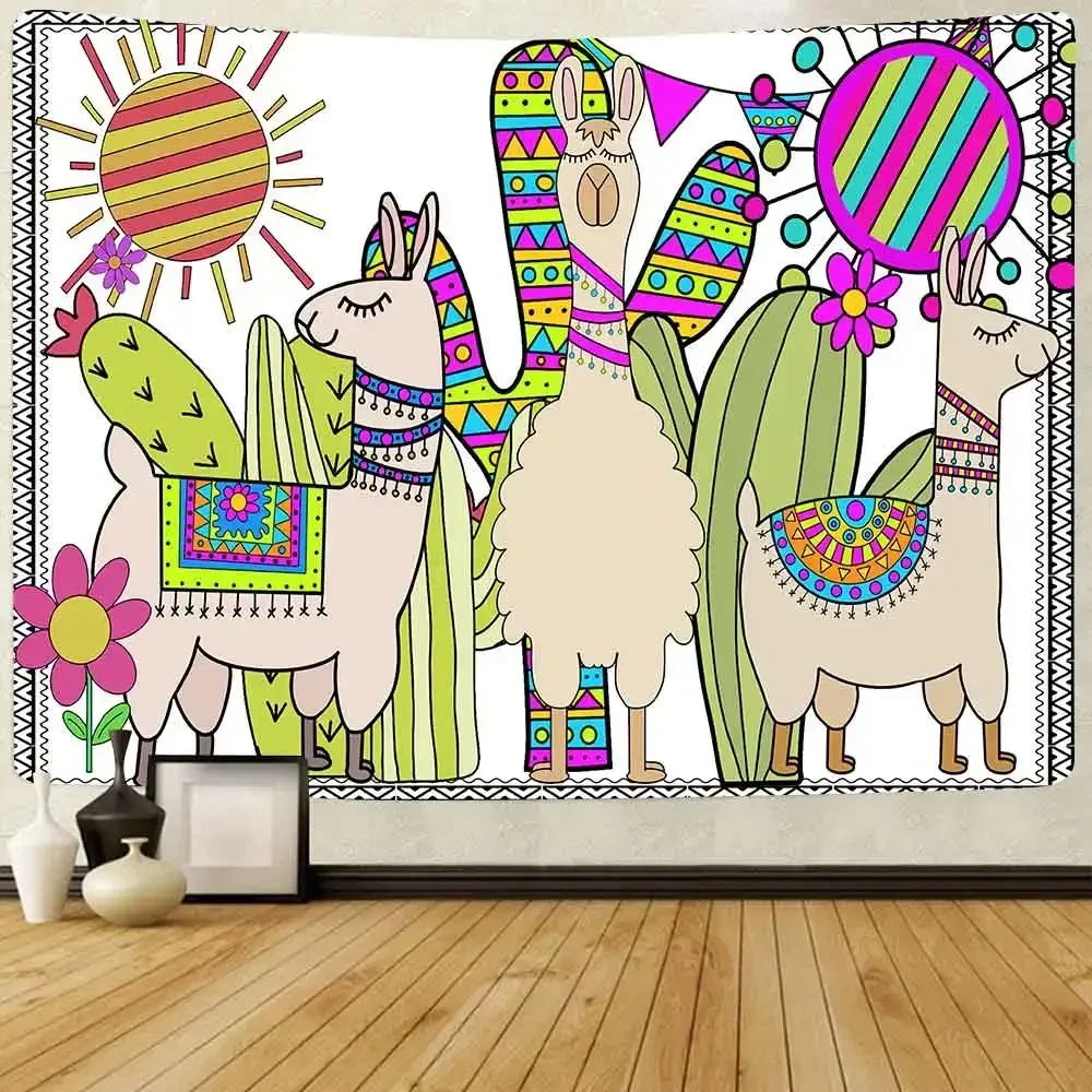 Simsant кактус гобелен зеленые суккулентные растения скатерти цветок настенные