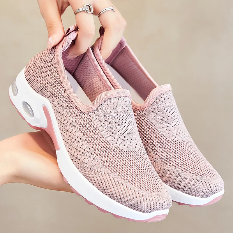 

Women's Shoes 2023 New Mesh Casual Breathable Sports Shoes Women's Trend Soft Sole Air Cushion Sports Ultra Light Walking Shoes