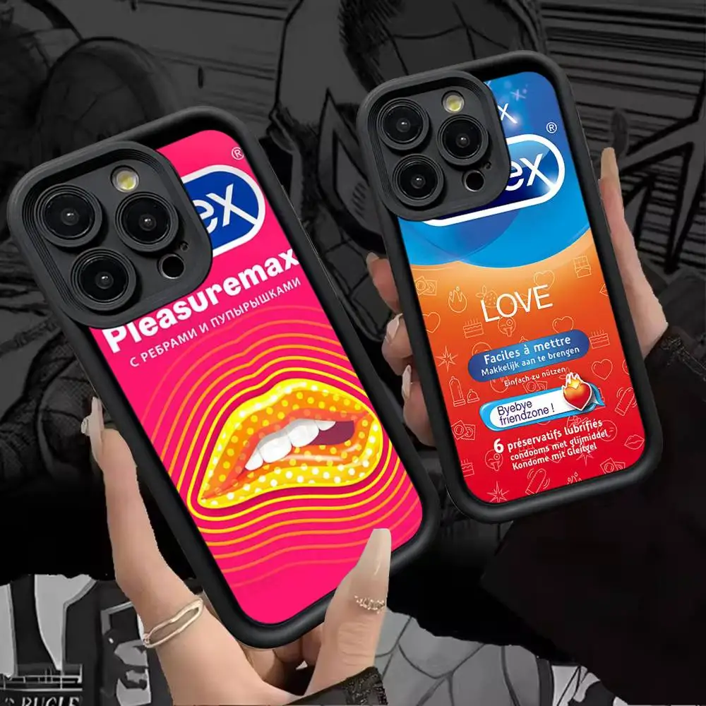 Фото Сексуальный чехол для телефона D-Durexes в стиле презерватива для iPhone 17 16 15 14 13 Pro Max Plus 12 11 №4
