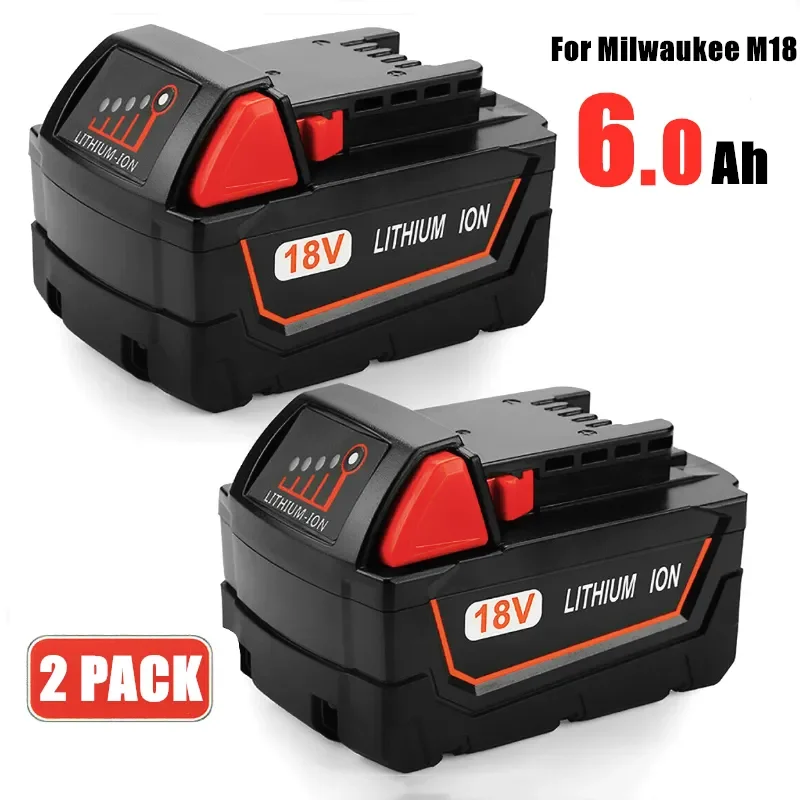 

NEW18V 6000mAh Replacemet Lithium ion 6.0Ah Battery for Milwaukee 18V herramientas Xc M18 48-11-1815 Cordless Tools Batteries
