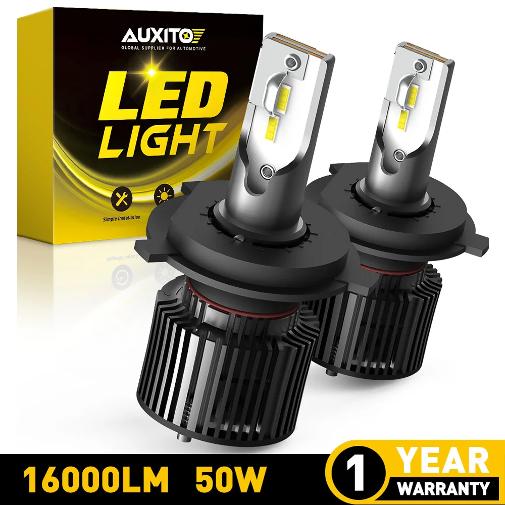 AUXITO 2Pcs H7 H4 9003 LED Car Headlight Bulb Hi/Lo Beam for Toyota BMW Audi VW Ford Chevrolet H1 H8 H11 LED Turbo Auto Headlamp