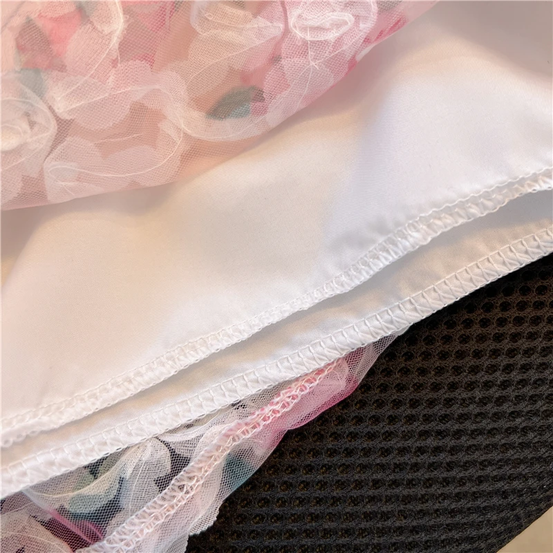 Женские летние рубашки с бусинами и цветочным принтом новинка 2024 шикарная