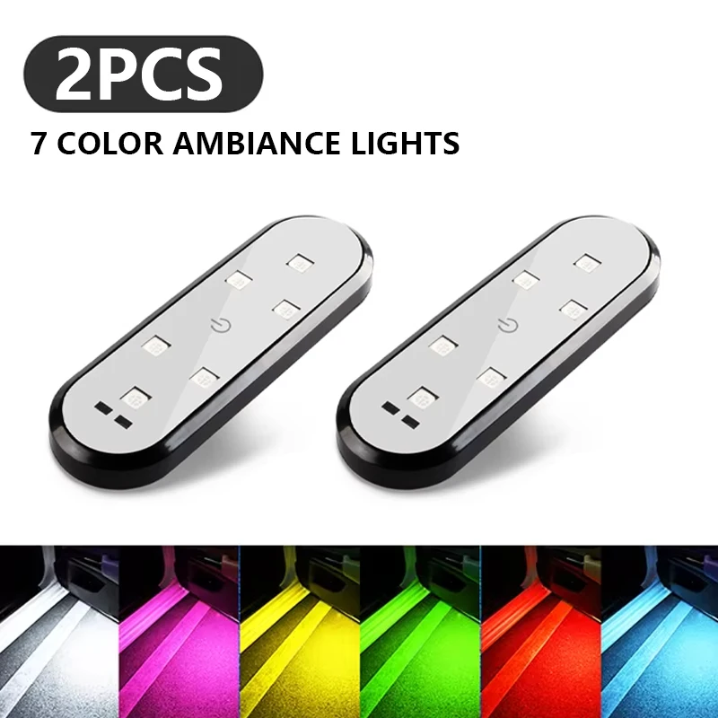 

Светодиодная Лампа-сигнализатор Открытия Двери Автомобиля, Приветственный Свет С Магнитами, USB-зарядка, Атмосферная Лампа