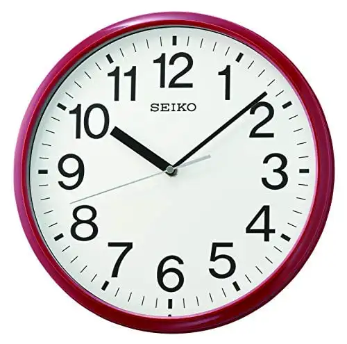 

in. Business Wall Clock, Red Analog Quartz QXA756RLH Digital clocks Light up clock Adornos para sala elegantes Room decorations