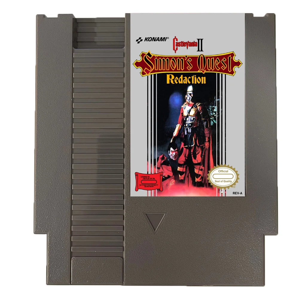 Castlevania II: Simon's Quest Redaction NES Rom Hack — 8-битный 72-контактный игровой картридж версии PAl