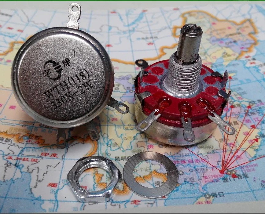 

3 шт., потенциометр углеродной пленки 330K