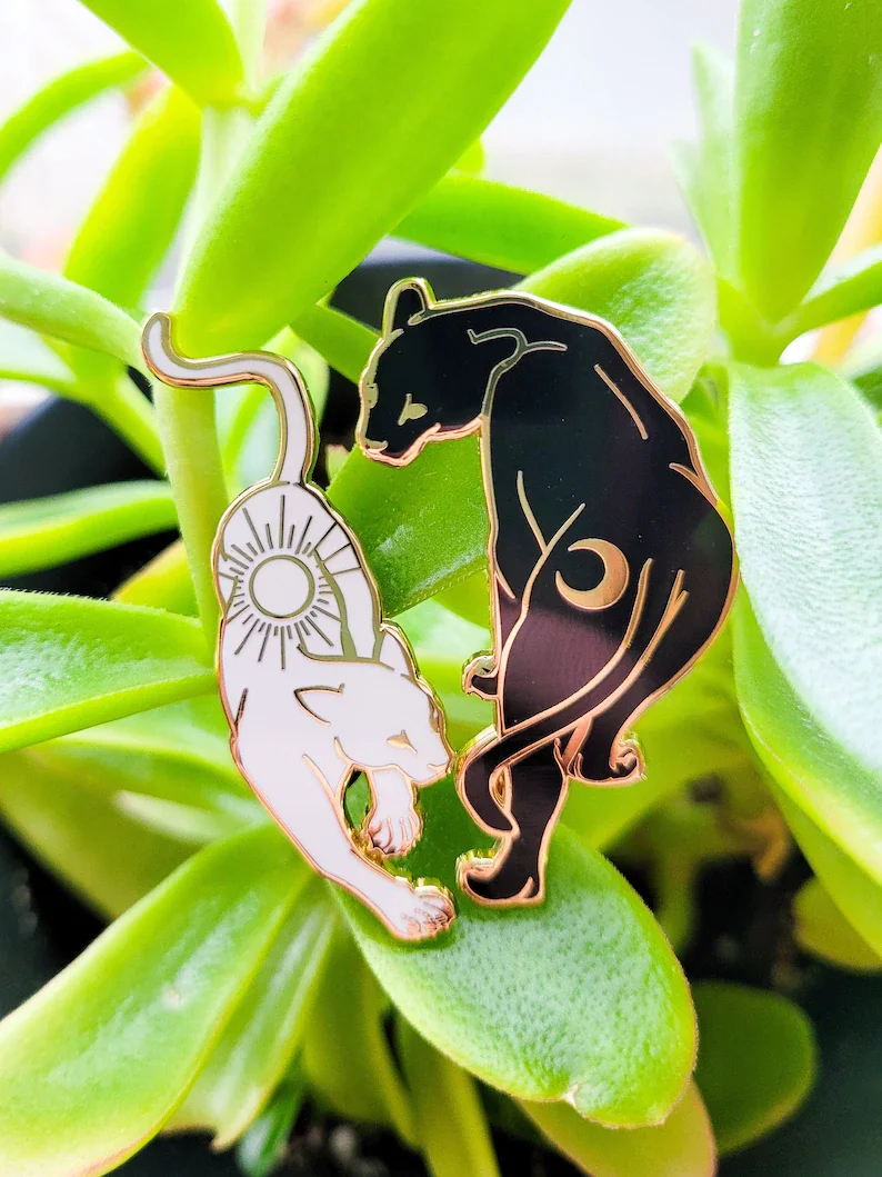 

Celestial Big Cat Enamel Pin Metal Brooch