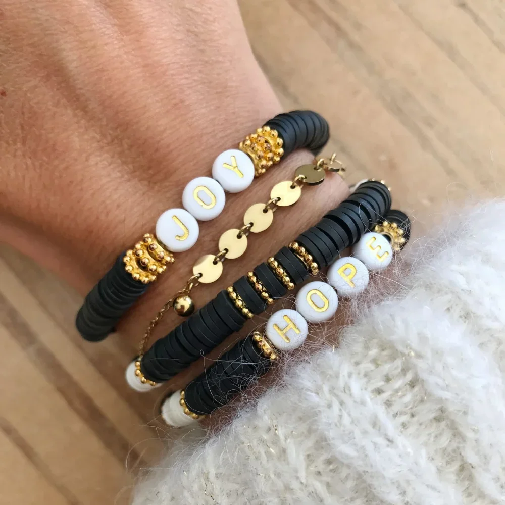 CCGOOD индивидуальный браслет Heishi для женщин персонализированные именные браслеты