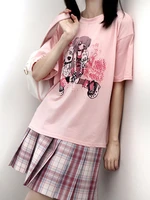 deeptown punk gothic t shirt japanese cartoon anime t shirt harajuku graphic tees cute print short sleeve y2k tops for women new