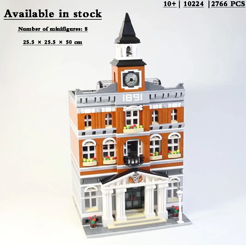 

10224 Created Expert City Hall 2800+ PCS Classic Hot Sale Building Block Model Kids Birthday Toy Christmas Gifts
