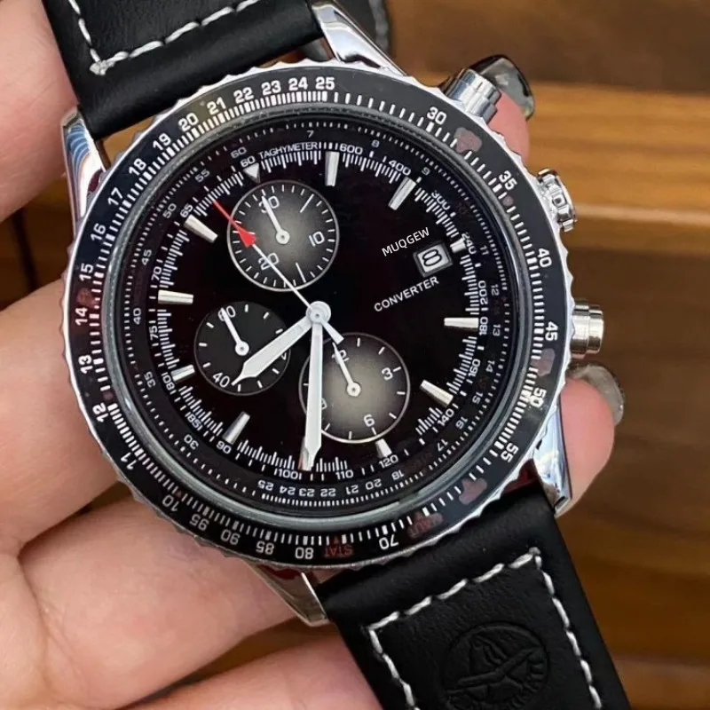 

Original brand multi-color dial Select leather strap with date feature Quartz Luxury Business smartwatch Men'sGift Free shipping