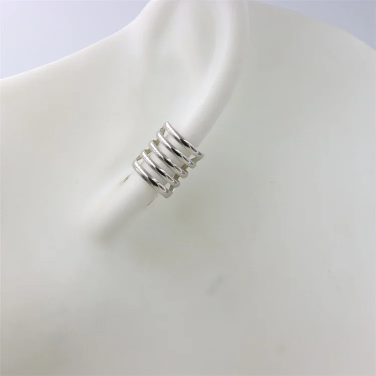 

ZFSILVER Fashion Lovely Real S925 Sterling Silver Kroean Hollow Circle Earrings Ears Clips Jewelry For Women Charms Party Girls