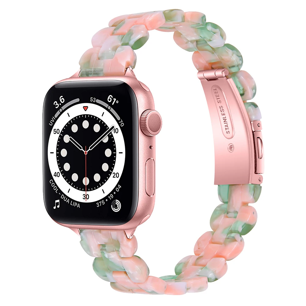 Resin Strap for Apple Watch Ultra 49mm 8 7 45mm 41mm Women Bracelet Belt Correa for iWatch Series 6 5 4 3 SE 44mm 40mm 42mm 38mm