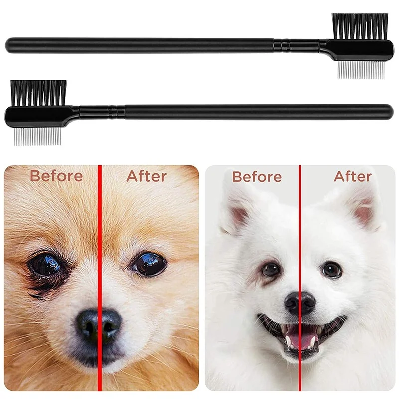 

Double-Sided Head Pet Eye Comb Brush Pet Tear Stain Remover Comb Cleaning Grooming Brush For Small Cat Dog Pets Accessories