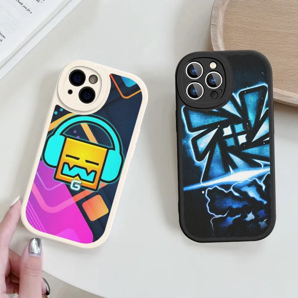 

Game Geometry Dash Phone Case Hard Leather For IPhone 14 13 12 Mini 11 14 Pro Max Xs X Xr 7 8 Plus Fundas
